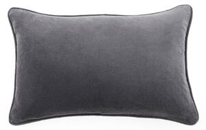 Clara Cotton Velvet Rectangle Cushion Grey