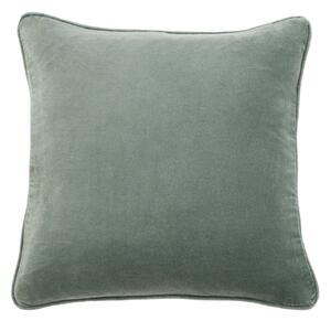 Clara Cotton Velvet Square Cushion Green