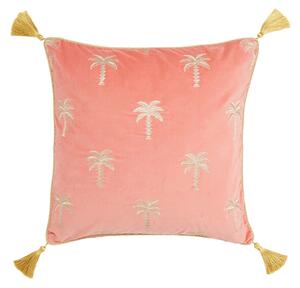 Palm Tree Cushion Coral/White