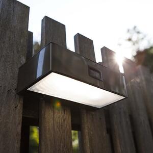 Lutec Brick Solar LED Outdoor Wall Light with PIR Motion Sensor