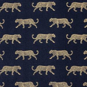 Leopard Panama Fabric Indigo