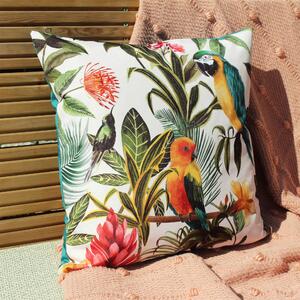 Parrots Multicoloured Outdoor Cushion Green/Yellow/White