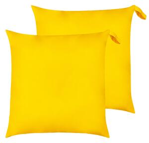 Plain Large 70cm Outdoor Floor Twin Pack Cushion Yellow