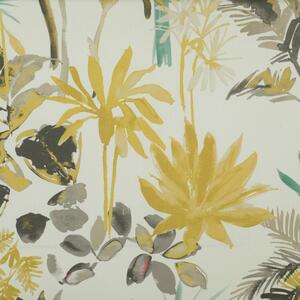 Clarke & Clarke Palm Fabric Charcoal and Citron