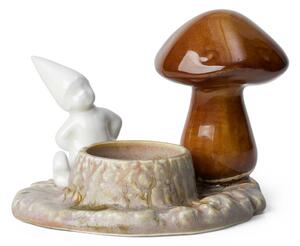 Kähler Christmas Tales tea light holder mushroom White