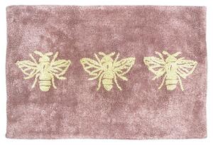 Bee Deco Cotton Anti Slip Bath Mat Blush