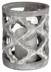 Stone Patterned Grey Candle Holder