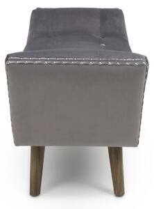 Mulberry Buttoned Grey Velvet Chaise Lounge