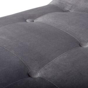 Mulberry Buttoned Grey Velvet Chaise Lounge