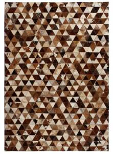 Rug Genuine Leather Patchwork 80x150 cm Triangle Brown/White