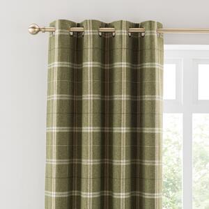 Huntly Eyelet Curtains Olive Green