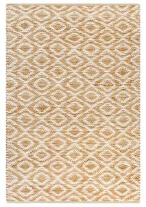 Hand-Woven Jute Area Rug Fabric 120x180 cm Natural and White