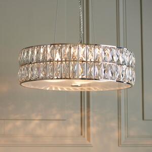 Vogue Crystal Armoury Integrated LED Pendant Fitting 48cm Silver/grey