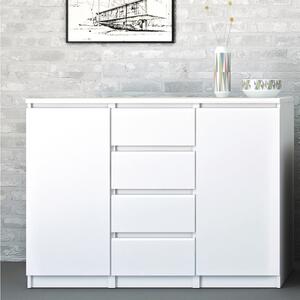 Naia White Gloss Wooden 4 Drawers Sideboard