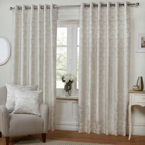 Rosa Ready Made Lined Eyelet Curtains Oyster