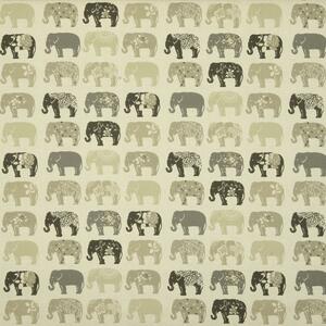 Clarke & Clarke Elephants Fabric Natural
