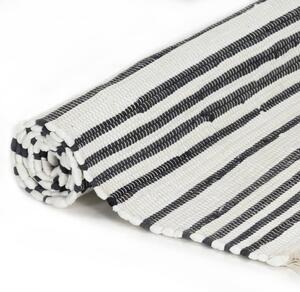 Hand-woven Chindi Rug Cotton 80x160 cm Anthracite and White