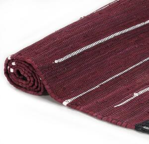Hand-woven Chindi Rug Cotton 80x160 cm Burgundy