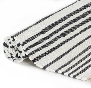Hand-woven Chindi Rug Cotton 120x170 cm Anthracite and White