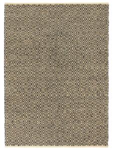 Hand-woven Chindi Rug Leather Cotton 80x160 cm Black