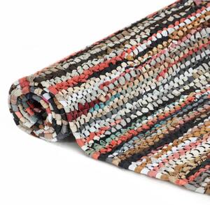 Hand-woven Chindi Rug Leather 120x170 cm Multicolour