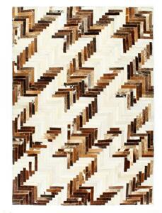Rug Genuine Hair-on Leather Patchwork 80x150 cm Brown/White