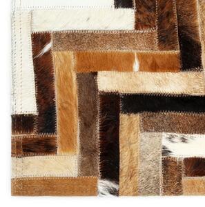 Rug Genuine Hair-on Leather Patchwork 80x150 cm Brown/White