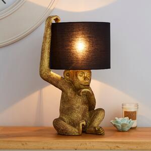 Odisha Resin Monkey Gold Table Lamp Gold