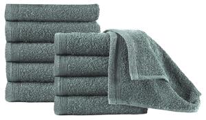 Guest Towels 10 pcs Cotton 450 gsm 30x50 cm Green