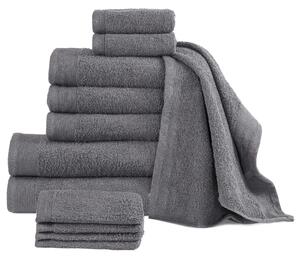 12 Piece Towel Set Cotton 450 gsm Anthracite