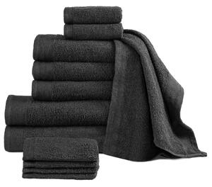 12 Piece Towel Set Cotton 450 gsm Black