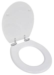 WC Toilet Seat MDF Soft Close Lid Simple Design White