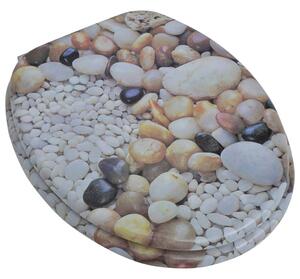 Toilet Seat with MDF Lid Pebbles Design