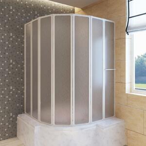 Shower Bath Screen Wall 140 x 168 cm 7 Panels Foldable with Towel Rack