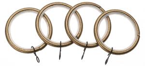 Universal Pack of 4 19mm Curtain Rings Antique Brass