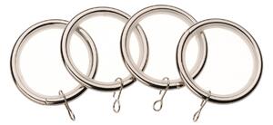 Universal Pack of 4 19mm Curtain Rings Satin Steel (Silver)