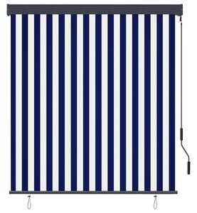 Outdoor Roller Blind 140x250 cm Blue and White
