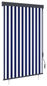 Outdoor Roller Blind 120x250 cm Blue and White