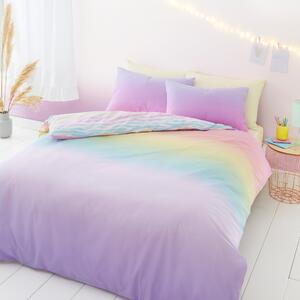 Rainbow Ombre Duvet Cover and Pillowcase Set MultiColoured