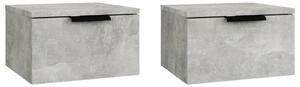 Wall-mounted Bedside Cabinets 2 pcs Concrete Grey 34x30x20 cm