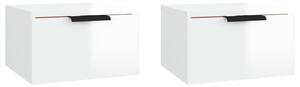 Wall-mounted Bedside Cabinets 2 pcs High Gloss White 34x30x20 cm