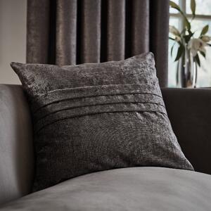 Chenille Pleat Cushion Grey