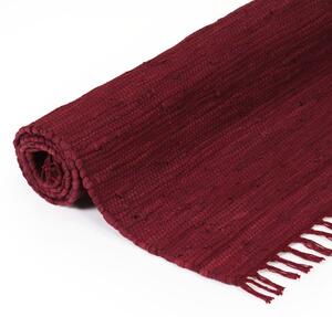 Hand-woven Chindi Rug Cotton 120x170 cm Burgundy