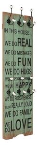 Wall-mounted Coat Rack with 6 Hooks 120x40 cm HAPPY LOVE