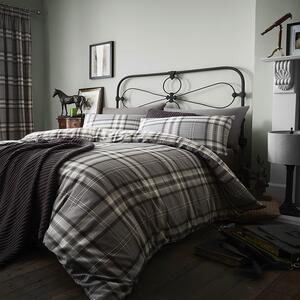 Catherine Lansfield Kelso Duvet Cover Bedding Set Charcoal