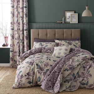 Catherine Lansfield Painted Floral Bedding Set Plum