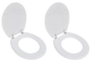 Toilet Seats with Lids 2 pcs MDF White