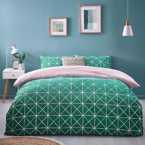 Spectrum Geometric Bedding Set Blush Green