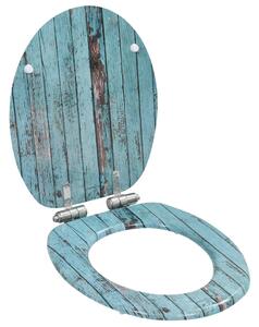 WC Toilet Seats 2 pcs with Soft Close Lids MDF Old Wood Design