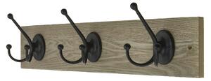 3 Tri Oval Black Hook on XL Rustic Board
